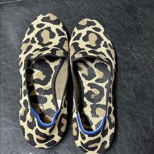 Rothy's Leopard Print Flats in Black and Tan